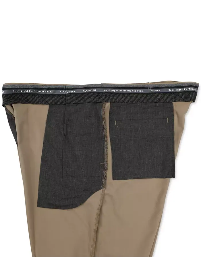 Брюки Big & Tall Cool Right Performance Flex Classic Fit с плоской передней частью Haggar — изображение 6 из 8, бежевый