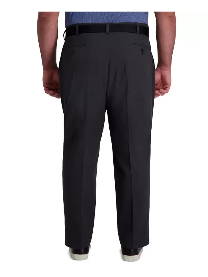 Брюки Big & Tall Cool Right Performance Flex Classic Fit с плоской передней частью Haggar — изображение 2 из 6, темный серый
