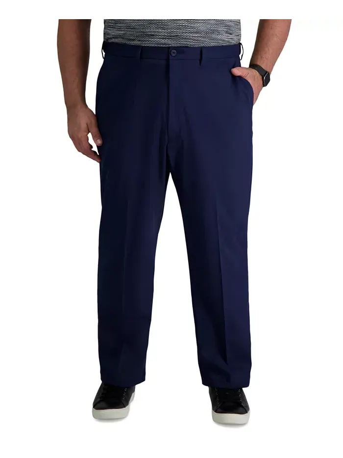 Брюки Big & Tall Cool Right Performance Flex Classic Fit с плоской передней частью Haggar — изображение 2 из 8, темно-синий