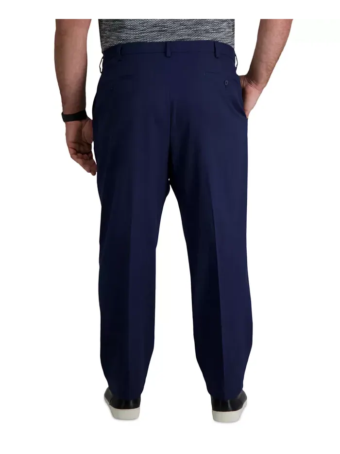 Брюки Big & Tall Cool Right Performance Flex Classic Fit с плоской передней частью Haggar — изображение 3 из 8, темно-синий