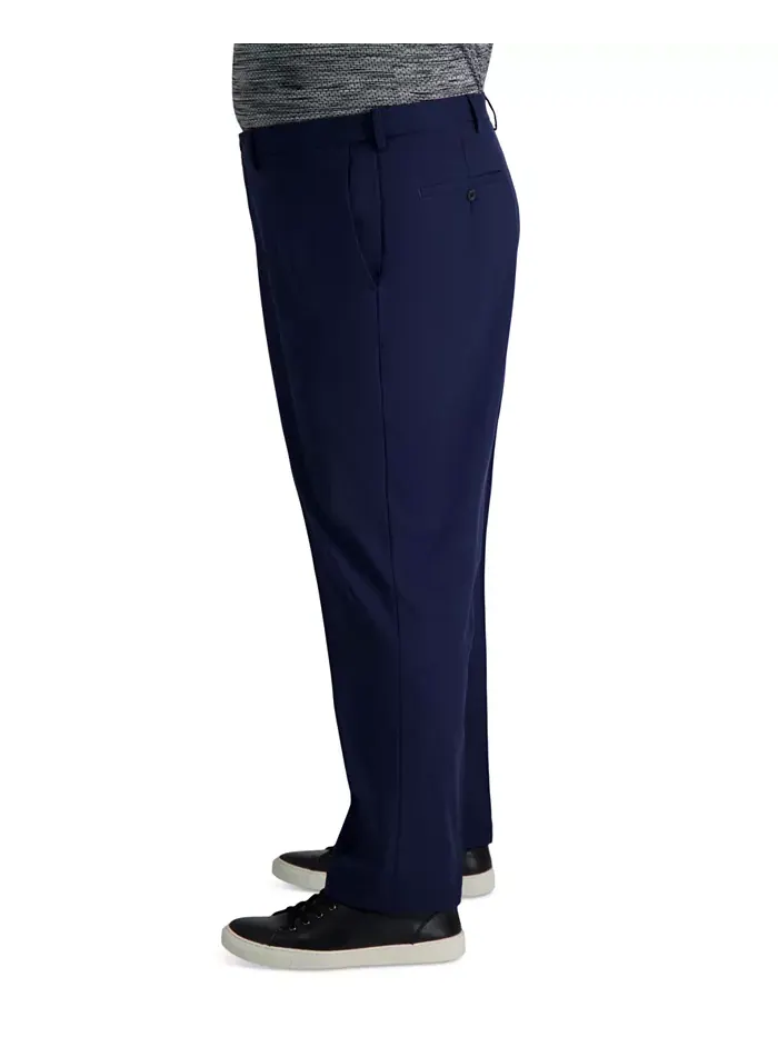 Брюки Big & Tall Cool Right Performance Flex Classic Fit с плоской передней частью Haggar — изображение 4 из 8, темно-синий