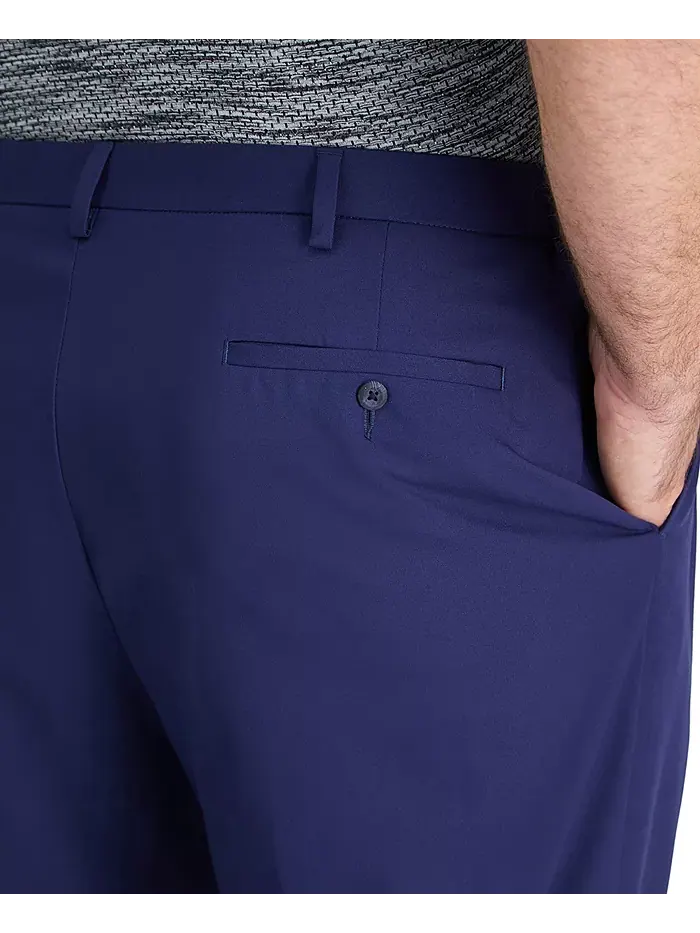 Брюки Big & Tall Cool Right Performance Flex Classic Fit с плоской передней частью Haggar — изображение 6 из 8, темно-синий