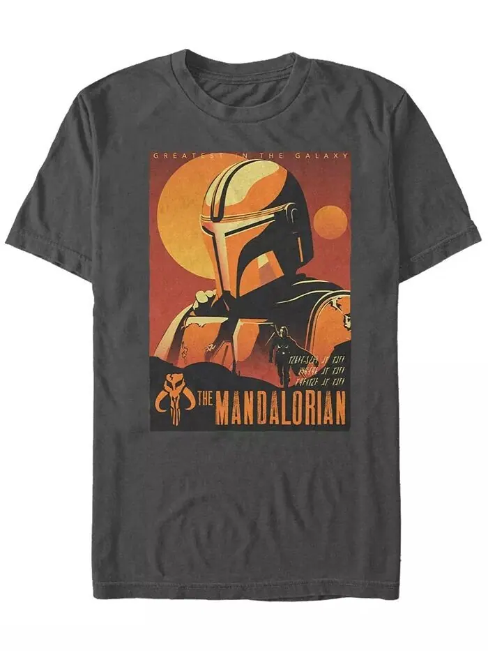 Мужская футболка Sunset Mandalorian с коротким рукавом и круглым вырезом Fifth Sun — изображение 1 из 1, темно-серый