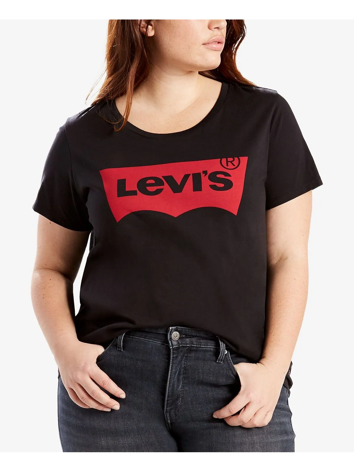 Модная футболка больших размеров batwing perfect с графическим логотипом Levi's — изображение 1 из 1, черный