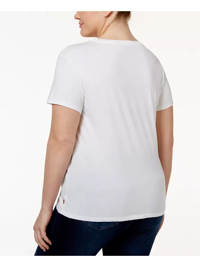 Модная хлопковая футболка с логотипом Perfect, plus size Levi's — изображение 2 из 3, белый