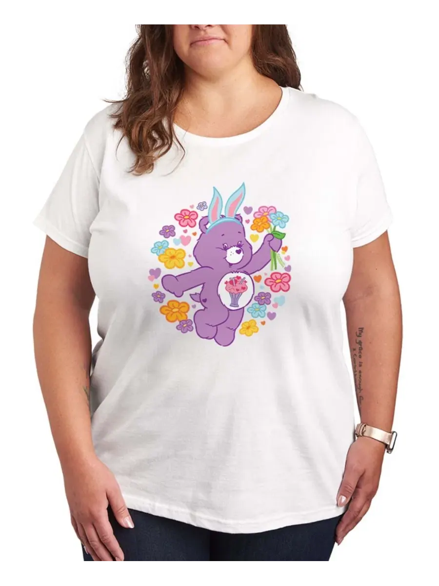 Футболка с коротким рукавом и принтом «Мишки Care Bears» больших размеров Hybrid Apparel — изображение 1 из 3, белый