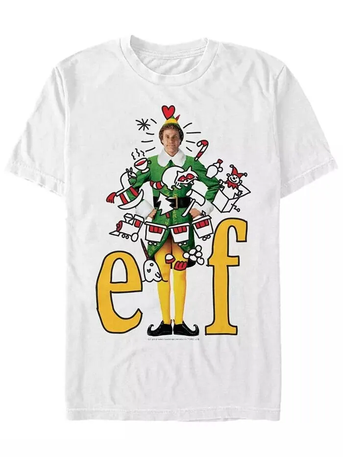 Футболка мужская с коротким рукавом Elf Doodles Fifth Sun — изображение 1 из 1, белый