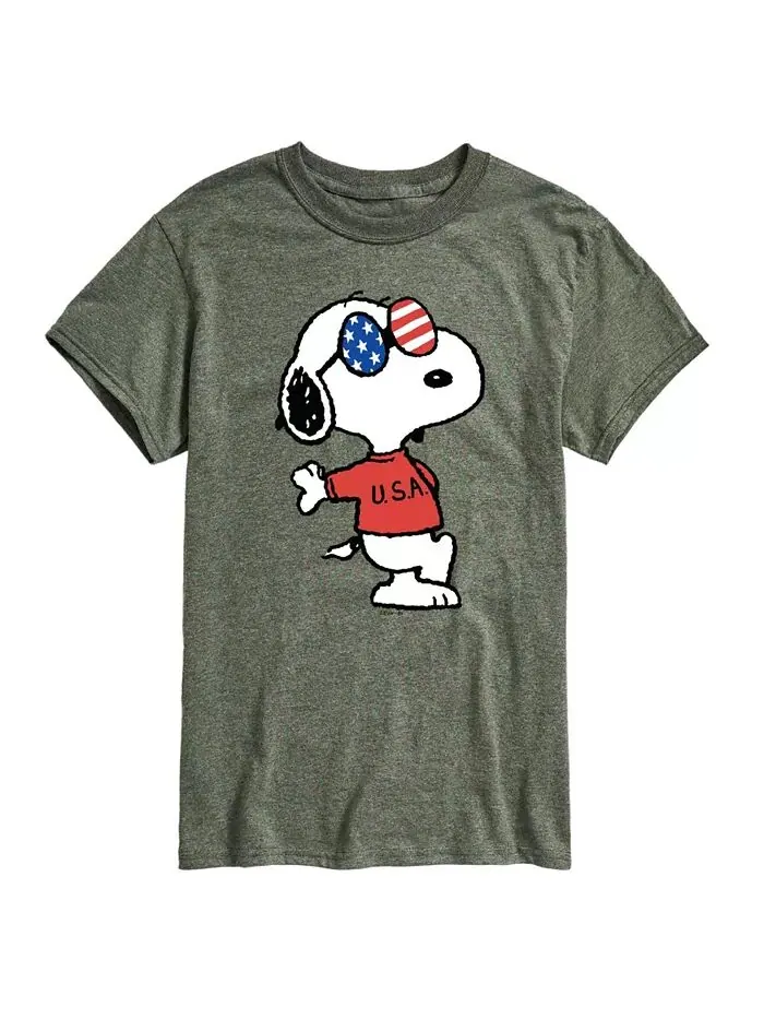 Мужская футболка Peanuts Americana с короткими рукавами AIRWAVES — изображение 1 из 2, зеленый