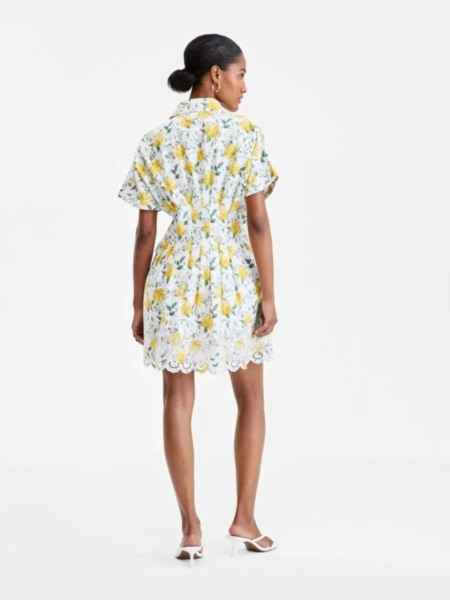 Платье-рубашка мини с вышивкой Cutwork-Hem Mini Shirtdress On 34th — изображение 7 из 7, слоновая кость