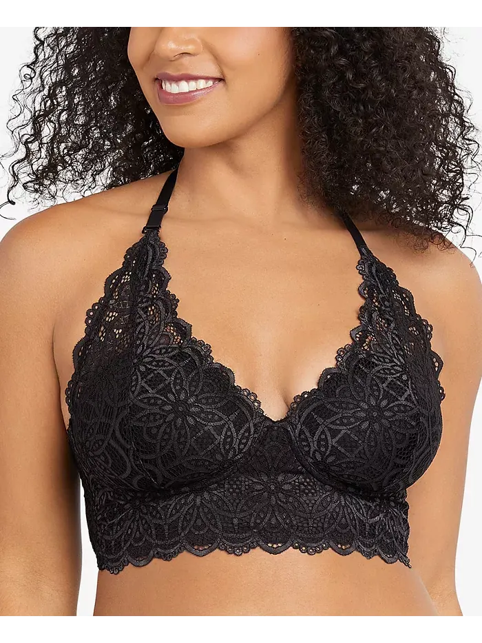 Удлиненный бюстгальтер-бралетт Pure Comfort из кружева и сетки DM1188 Maidenform — изображение 1 из 4, черный