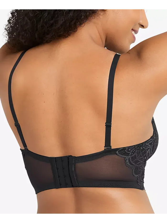 Удлиненный бюстгальтер-бралетт Pure Comfort из кружева и сетки DM1188 Maidenform — изображение 2 из 4, черный