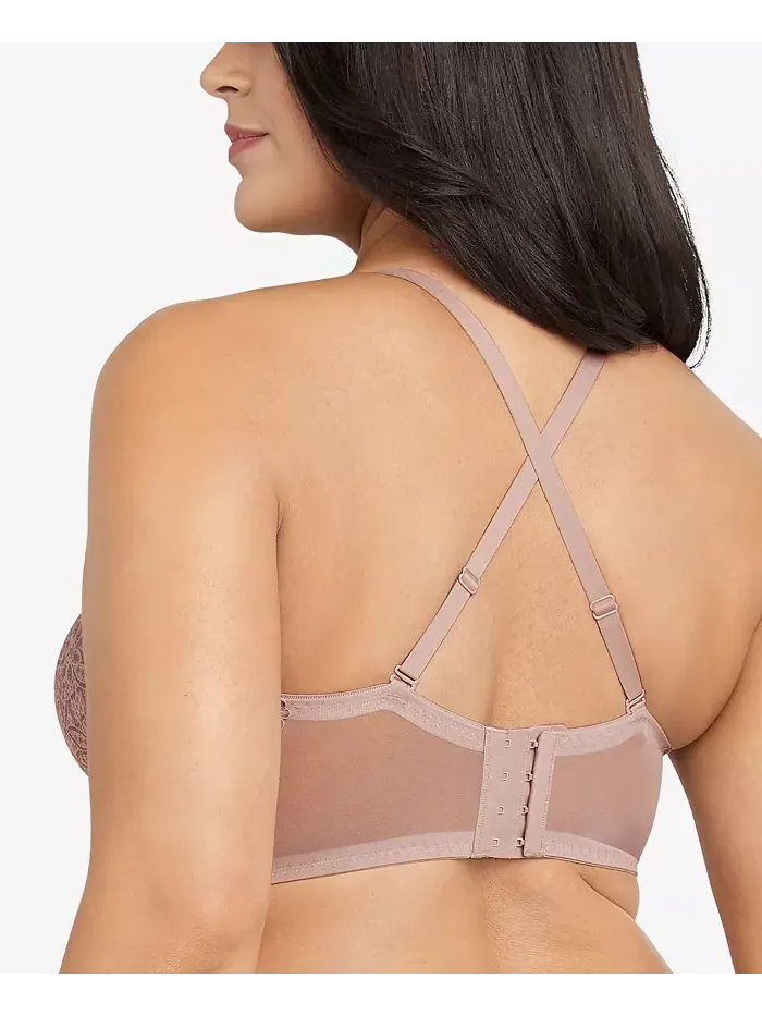 Удлиненный бюстгальтер-бралетт Pure Comfort из кружева и сетки DM1188 Maidenform — изображение 3 из 6, коричневый