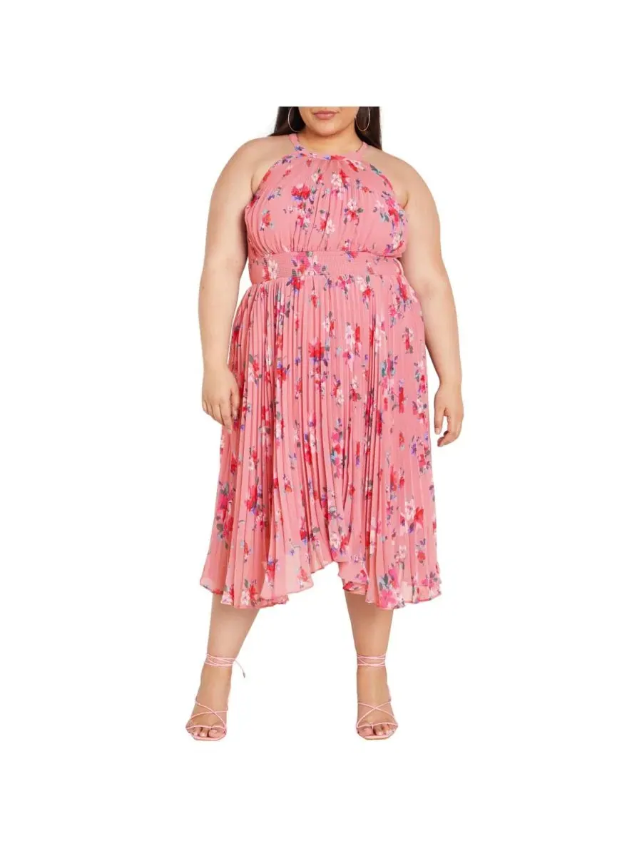 Платье-миди с принтом Miriam Print CITY CHIC, Blush Lotte Bunch — изображение 1 из 3