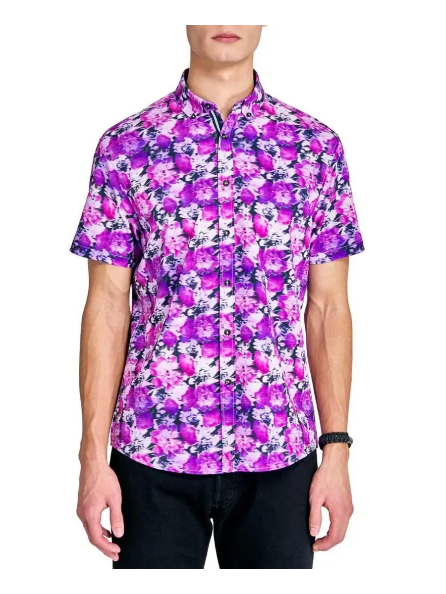 Мужская рубашка с коротким рукавом Performance Camp Shirt Society of Threads — мульти