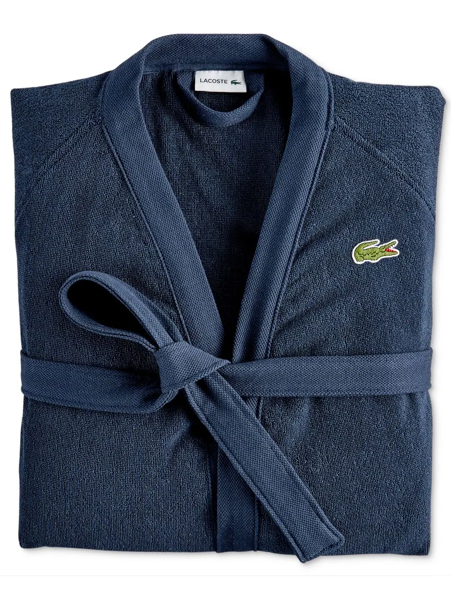 Банный халат из 100% хлопкового пике с нашивкой и логотипом Lacoste Home