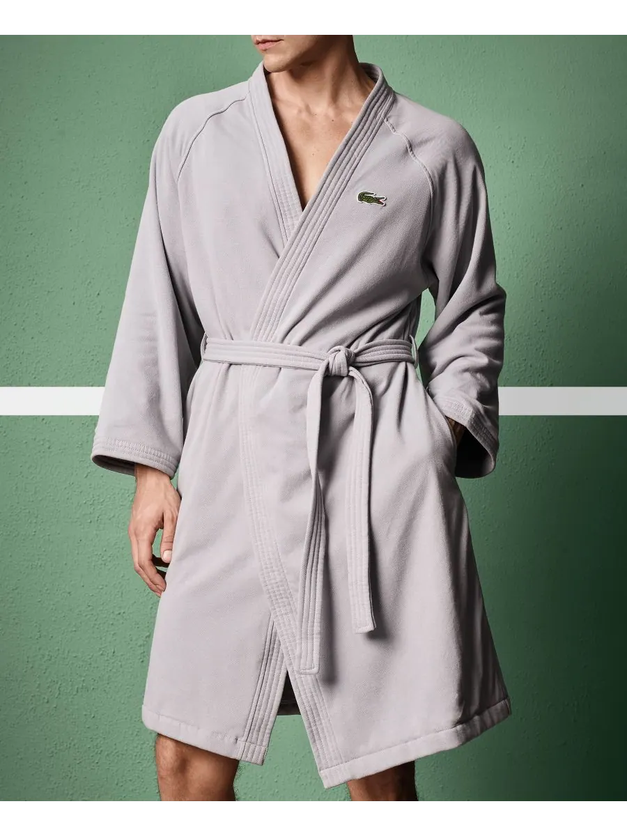 Банный халат из 100% хлопкового пике с нашивкой и логотипом Lacoste Home