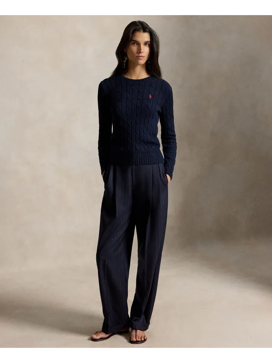 Свитер с воротником-гольф из хлопка, модель Cable-Knit Cotton Crewneck Sweater Polo Ralph Lauren — изображение 12 из 17