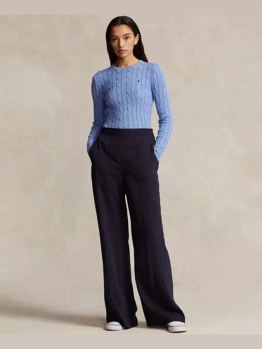 Свитер с воротником-гольф из хлопка, Slim Fit Polo Ralph Lauren — изображение 2 из 16, синий
