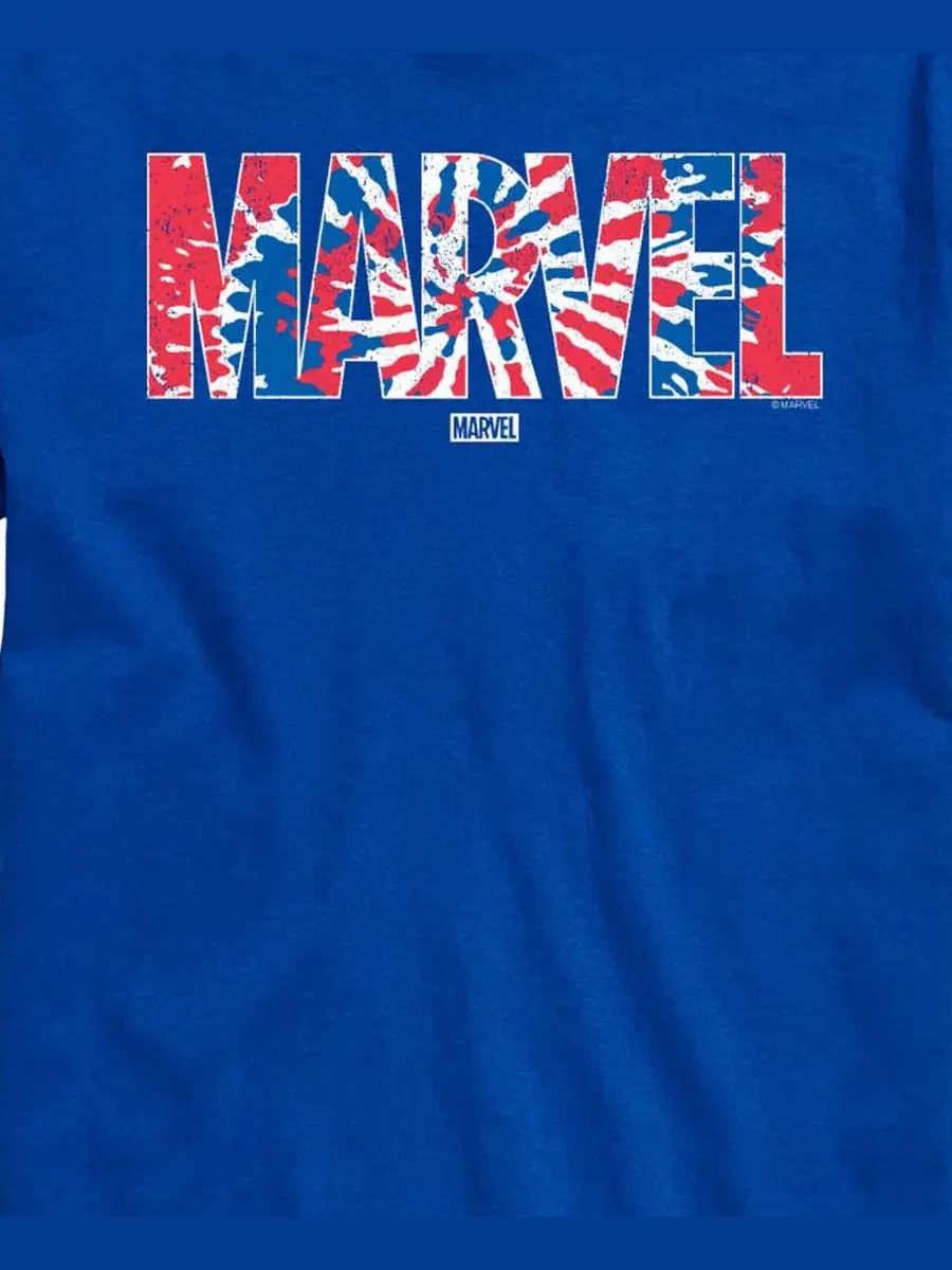 Футболка с коротким рукавом и принтом Marvel Tie Dye, мужская AIRWAVES — изображение 3 из 3, синий