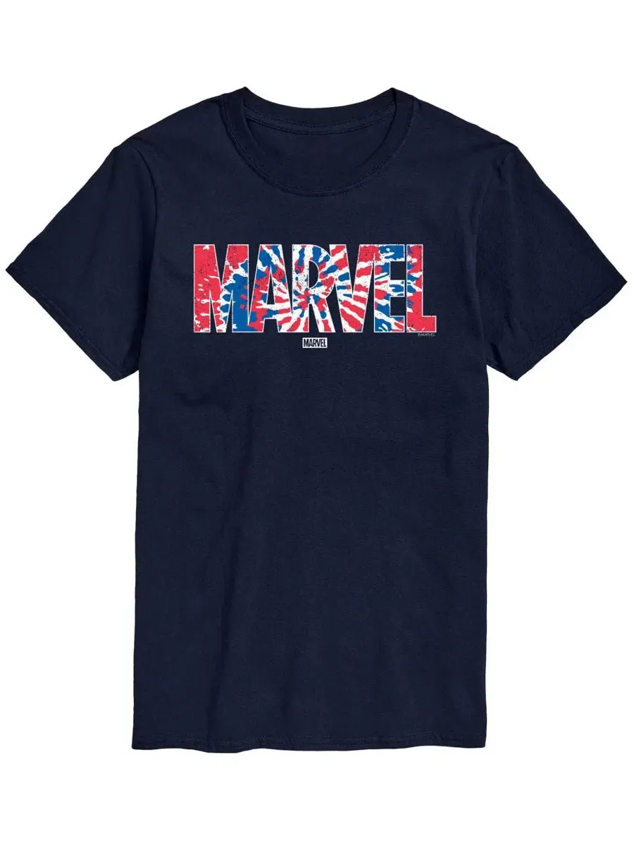 Футболка с принтом Marvel Tie Dye с коротким рукавом AIRWAVES — изображение 1 из 3, темно-синий
