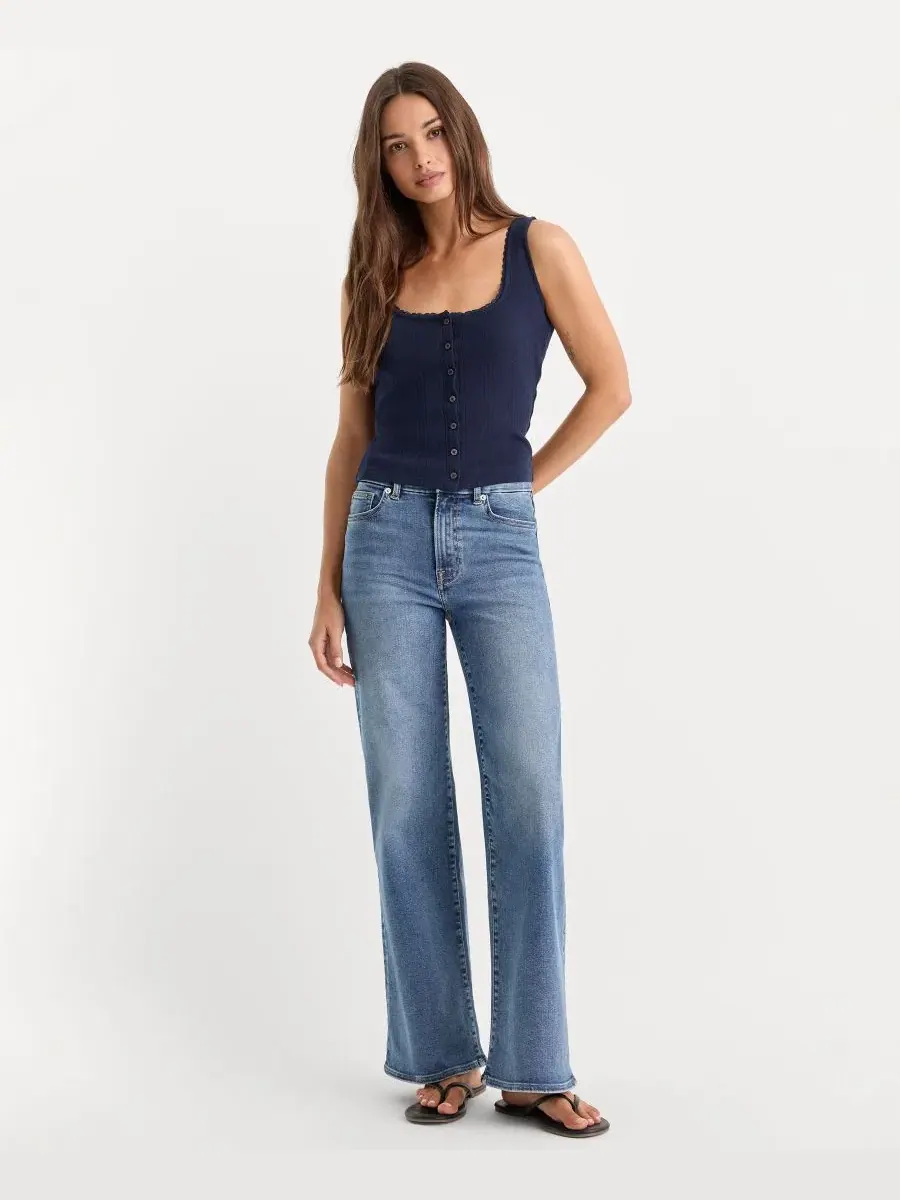 Джинсы палаццо с зауженным силуэтом Always Fits Slim Good American