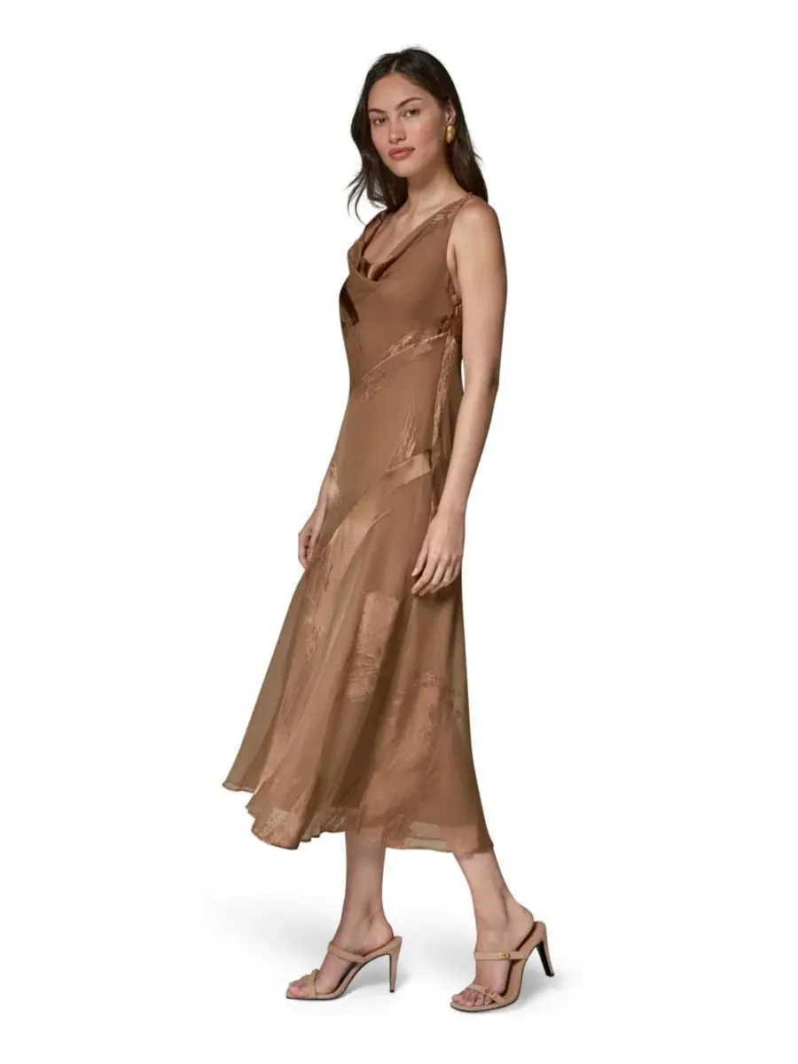 Платье миди с одним плечом, с асимметричным вырезом, модель One-Shoulder Midi Dress Donna Karan New — изображение 2 из 7