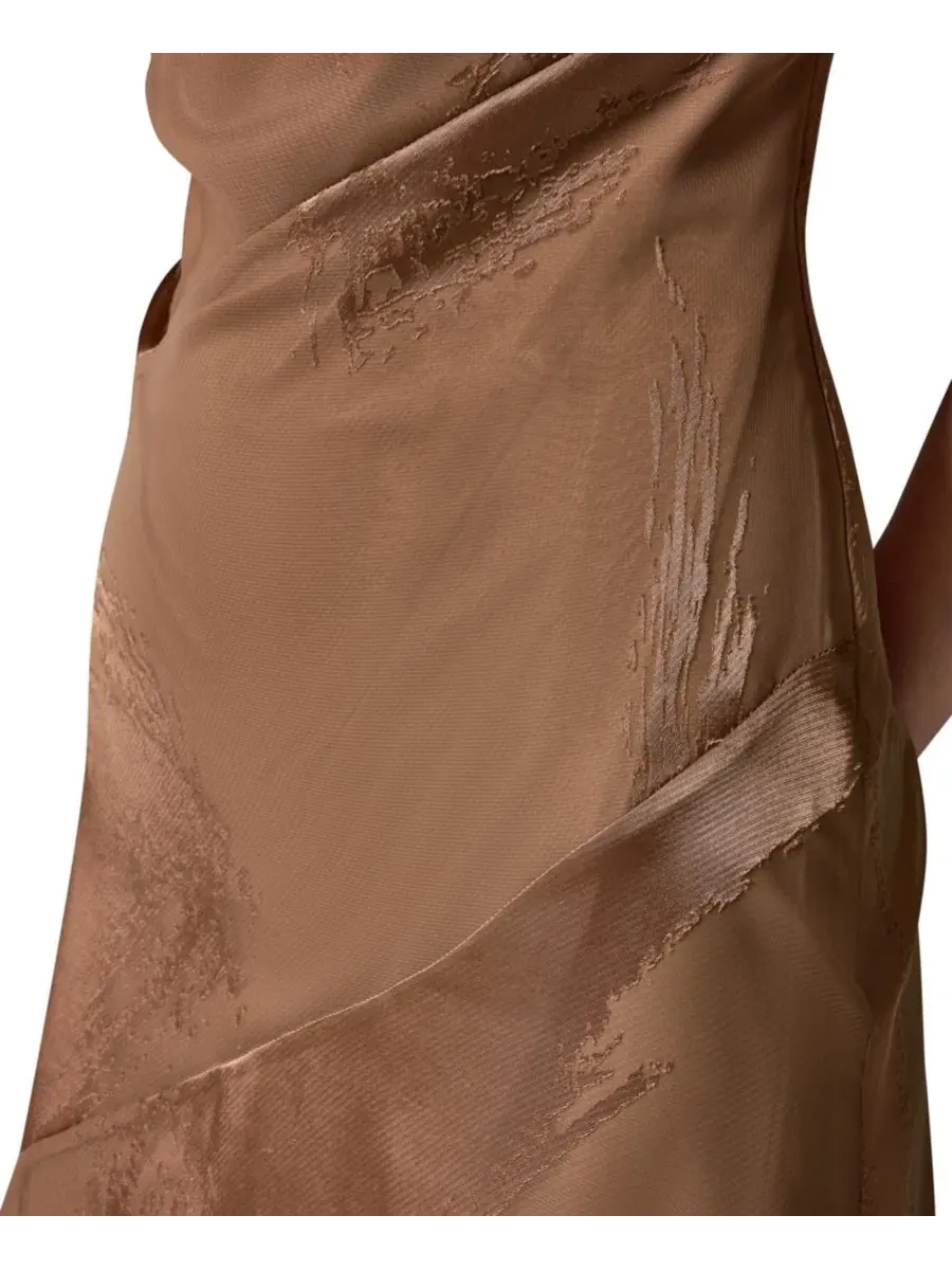 Платье миди с одним плечом, с асимметричным вырезом, модель One-Shoulder Midi Dress Donna Karan New — изображение 4 из 7