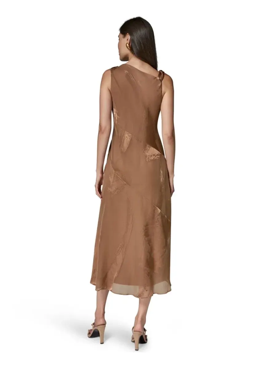 Платье миди с одним плечом, с асимметричным вырезом, модель One-Shoulder Midi Dress Donna Karan New — изображение 5 из 7