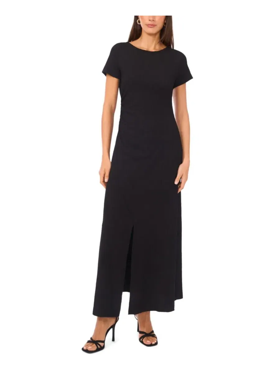 Платье с коротким рукавом и асимметричным подолом, модель Crewneck Short-Sleeve Dress Vince Camuto