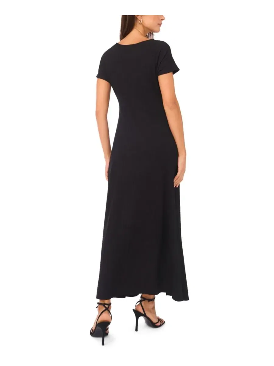 Платье с коротким рукавом и асимметричным подолом, модель Crewneck Short-Sleeve Dress Vince Camuto — изображение 3 из 3