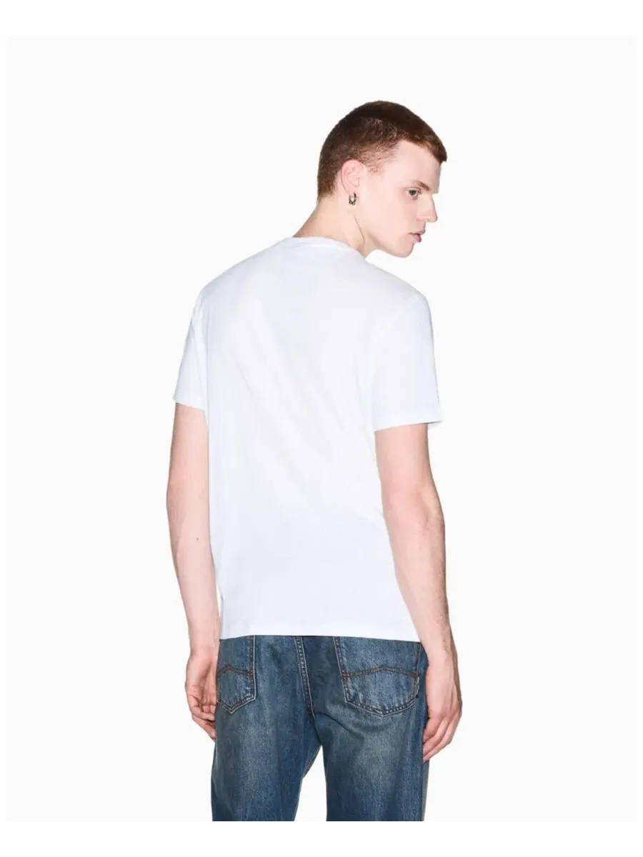 Футболка с металлическим принтом и логотипом AX A|X Armani Exchange — изображение 6 из 8, белый