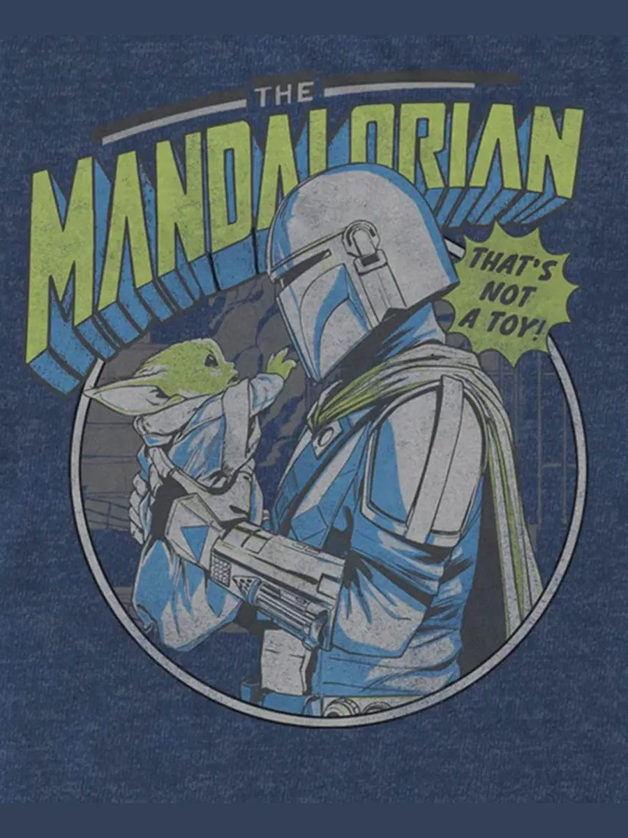 Футболка с принтом The Mandalorian Child Fifth Sun — изображение 3 из 3, темно-синий