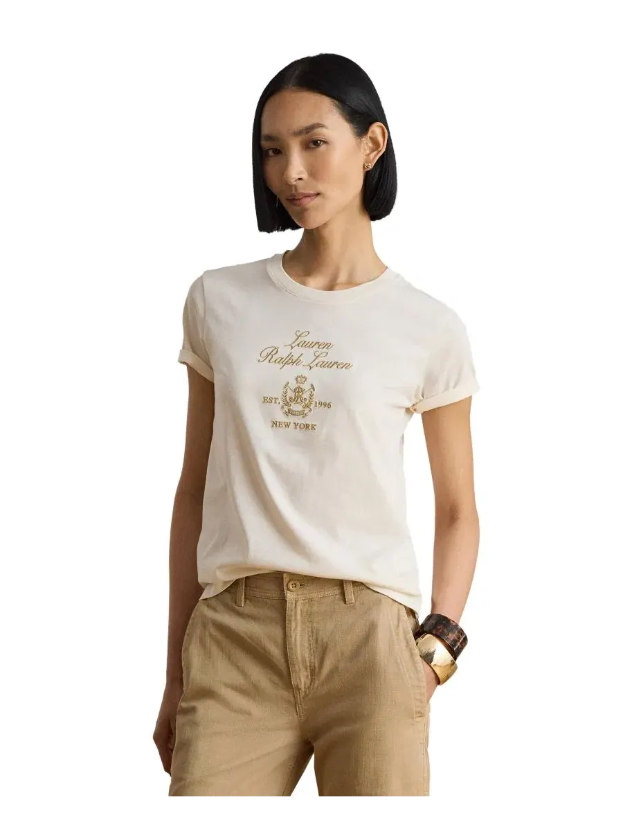 Футболка с вышитым гербом Lauren Ralph Lauren