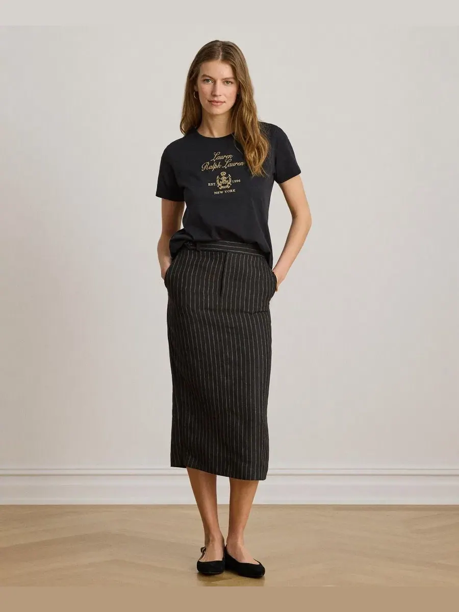 Футболка с вышитым гербом на груди Lauren Ralph Lauren — изображение 6 из 6, черный