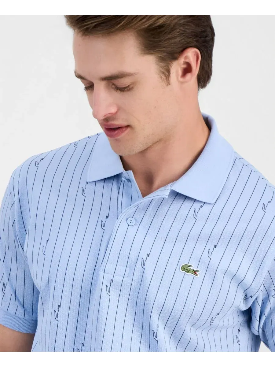 Мужская футболка-поло с принтом в полоску Lacoste — изображение 3 из 4, шамбре