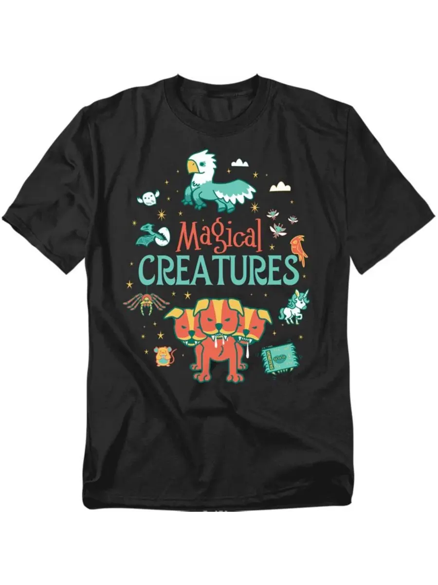 Футболка с принтом Magical Creatures Harry Potter — изображение 1 из 3, черный