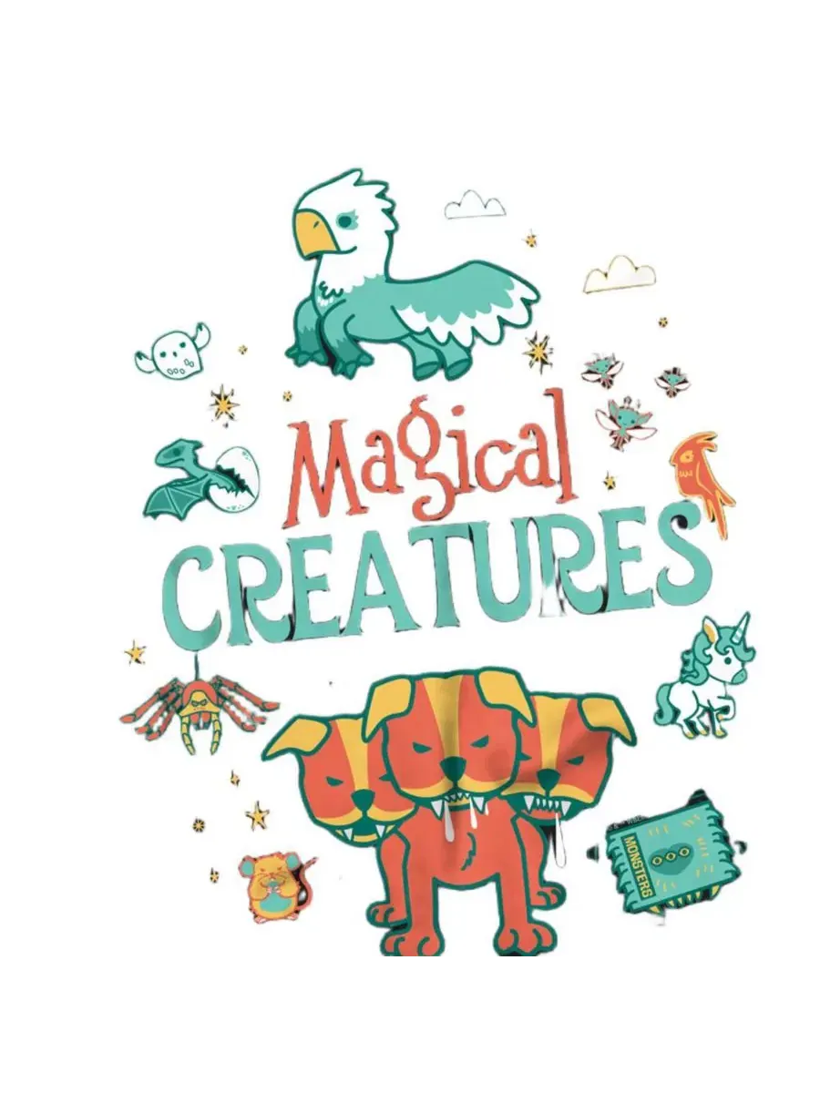 Футболка с принтом Magical Creatures Harry Potter — изображение 2 из 3, черный