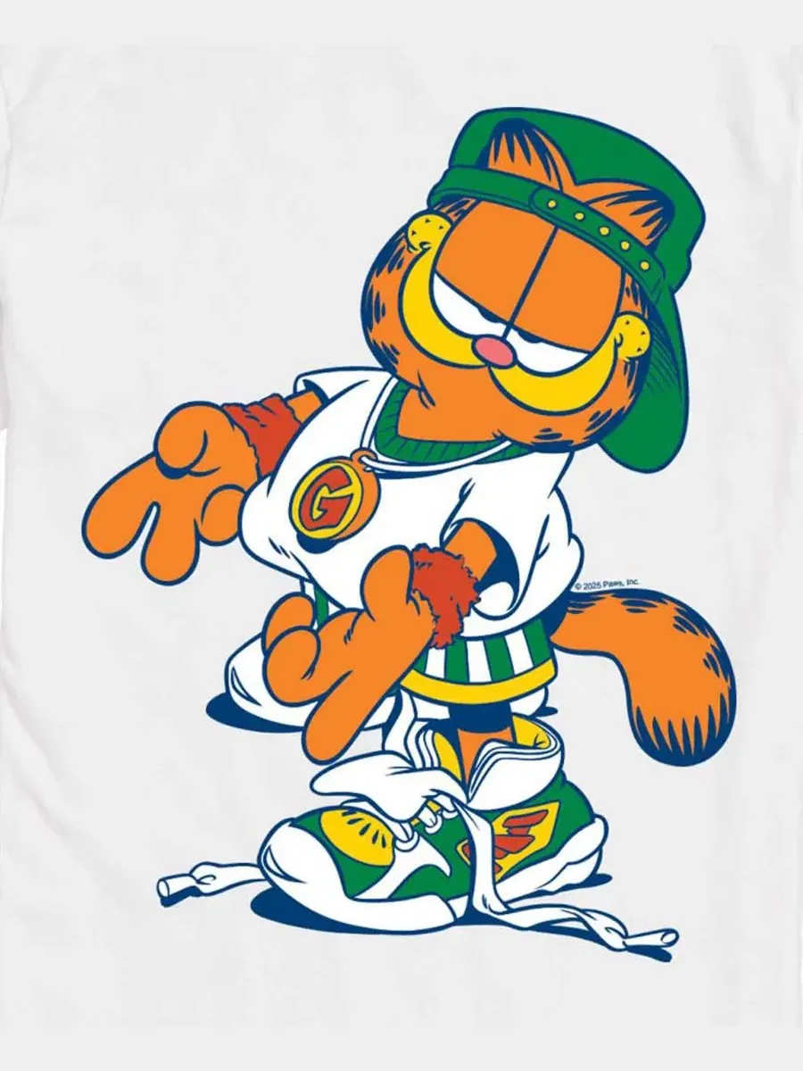 Футболка с принтом Garfield Peace Sign AIRWAVES — изображение 3 из 3, белый