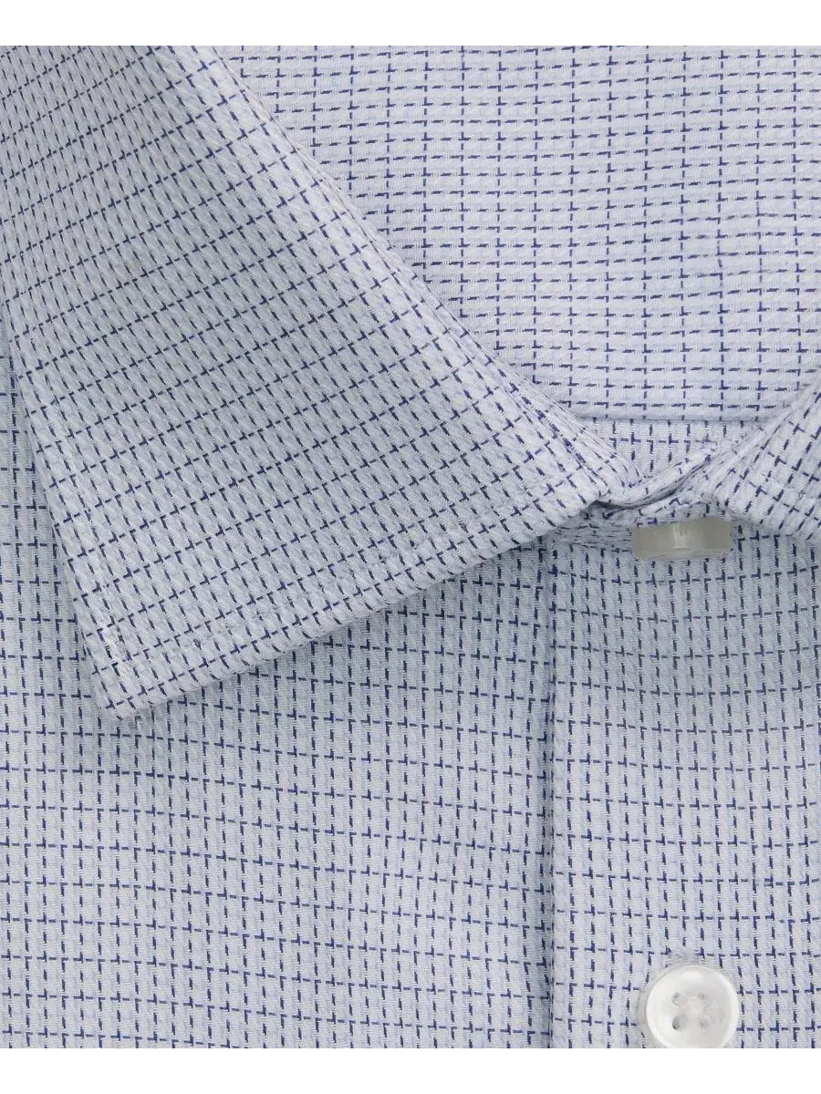 Мужская рубашка из хлопка с эластаном, слим-фит, с отложным воротником Calvin Klein — изображение 2 из 3, синий