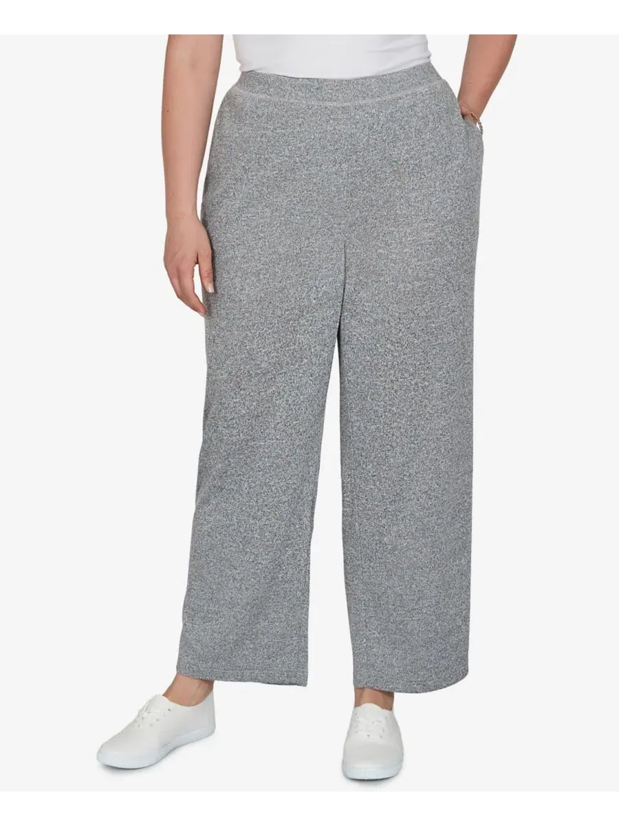 Женские брюки Plus Size из мягкого футера с начесом Alfred Dunner — изображение 1 из 5, серый