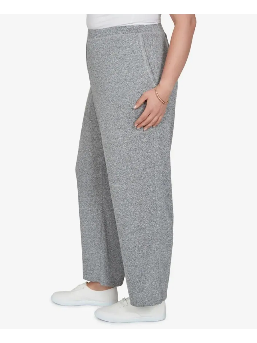 Женские брюки Plus Size из мягкого футера с начесом Alfred Dunner — изображение 3 из 5, серый