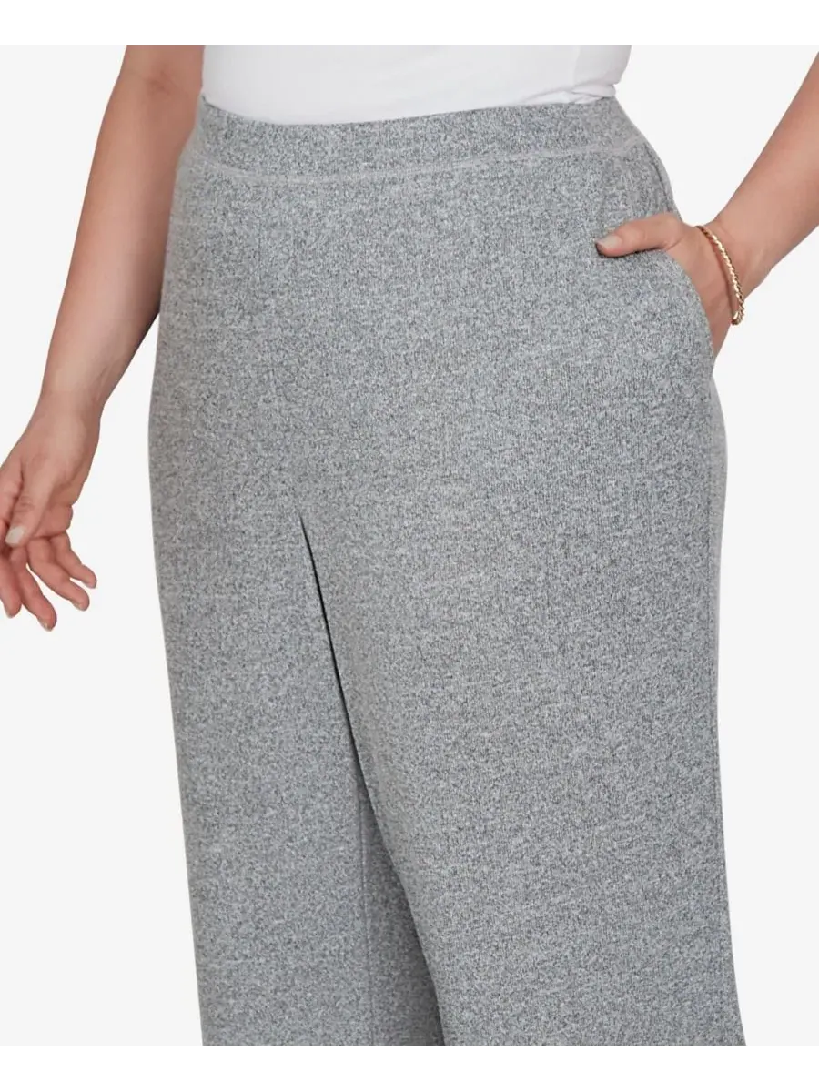 Женские брюки Plus Size из мягкого футера с начесом Alfred Dunner — изображение 4 из 5, серый