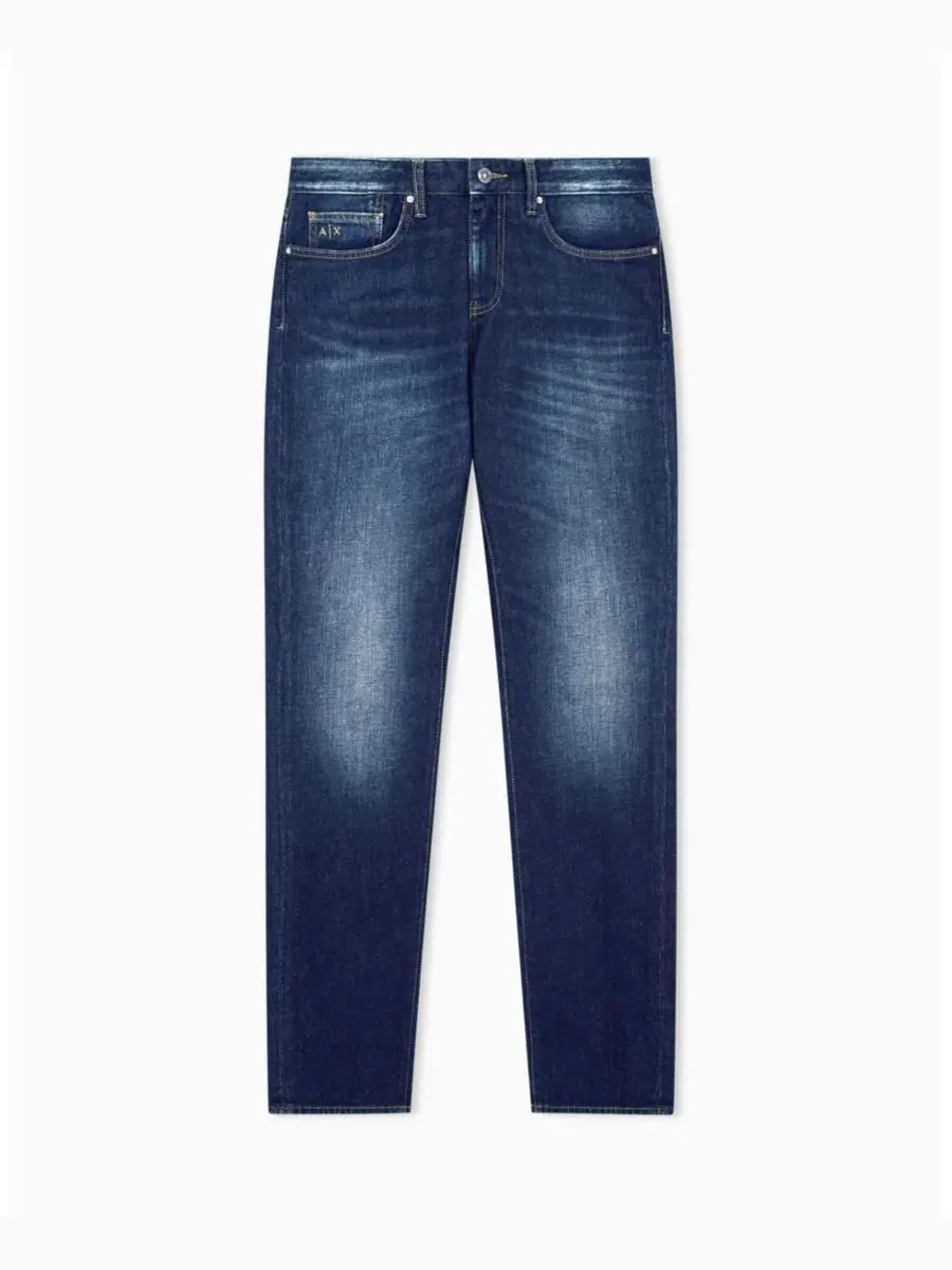 Мужские джинсы Slim Fit из стрейч-хлопка A|X Armani Exchange — изображение 5 из 8, синий джинсовый синий