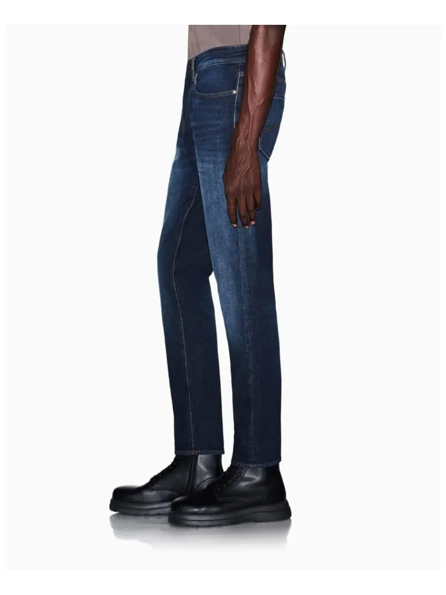 Мужские джинсы Slim Fit из стрейч-хлопка A|X Armani Exchange — изображение 8 из 8, синий джинсовый синий