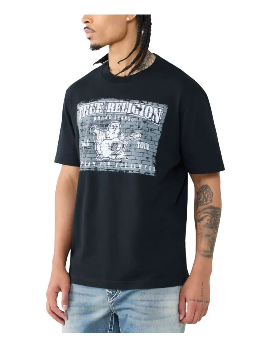 Футболка с коротким рукавом и принтом Brick Buddha True Religion — изображение 2 из 3, черный