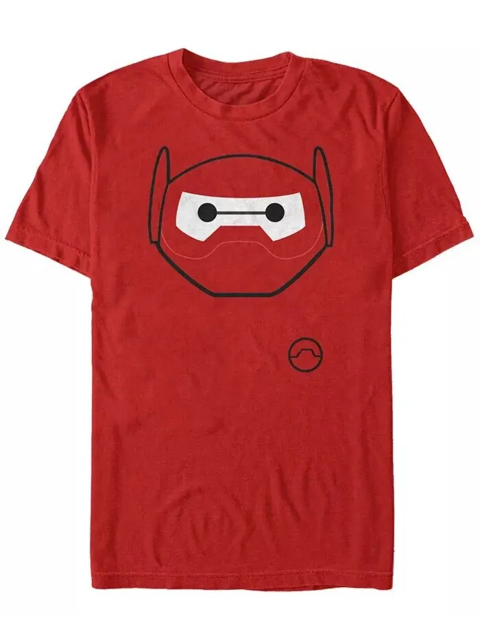 Disney Men's Big Hero 6 Baymax Mask Big Face Costume Футболка с коротким рукавом Футболка с — изображение 1 из 1, красный