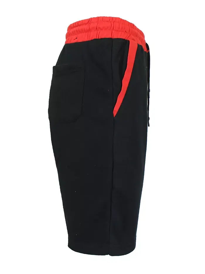 Мужские спортивные шорты из френч-терри Jogger Sweat Lounge Galaxy By Harvic — изображение 2 из 2, черный красный