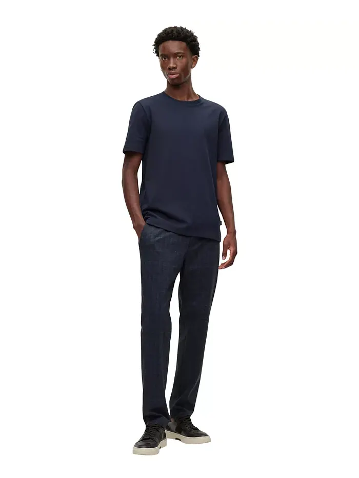 Мужская футболка Bubble-Jacquard с фактурным узором Hugo Boss — изображение 3 из 4, синий
