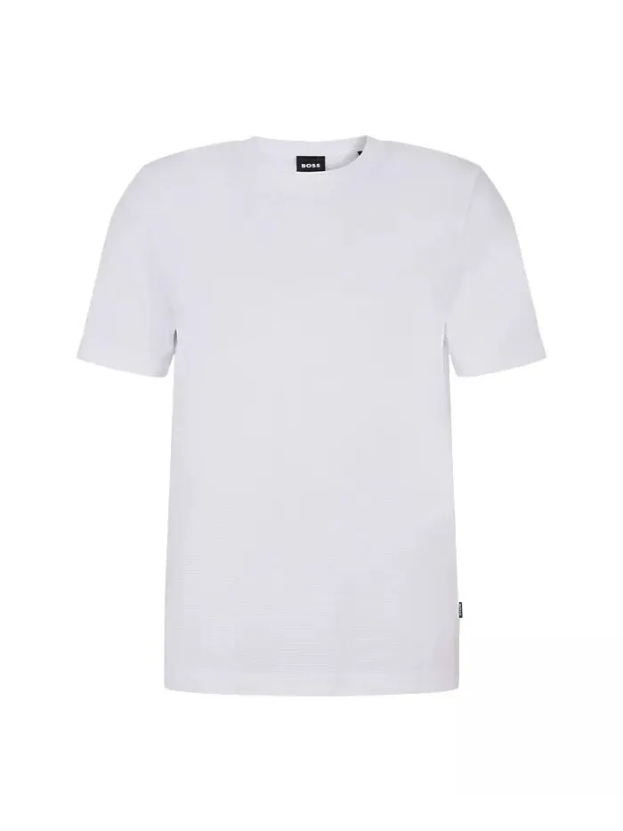Футболка мужская с узором Bubble-Jacquard Hugo Boss — изображение 3 из 4, белый