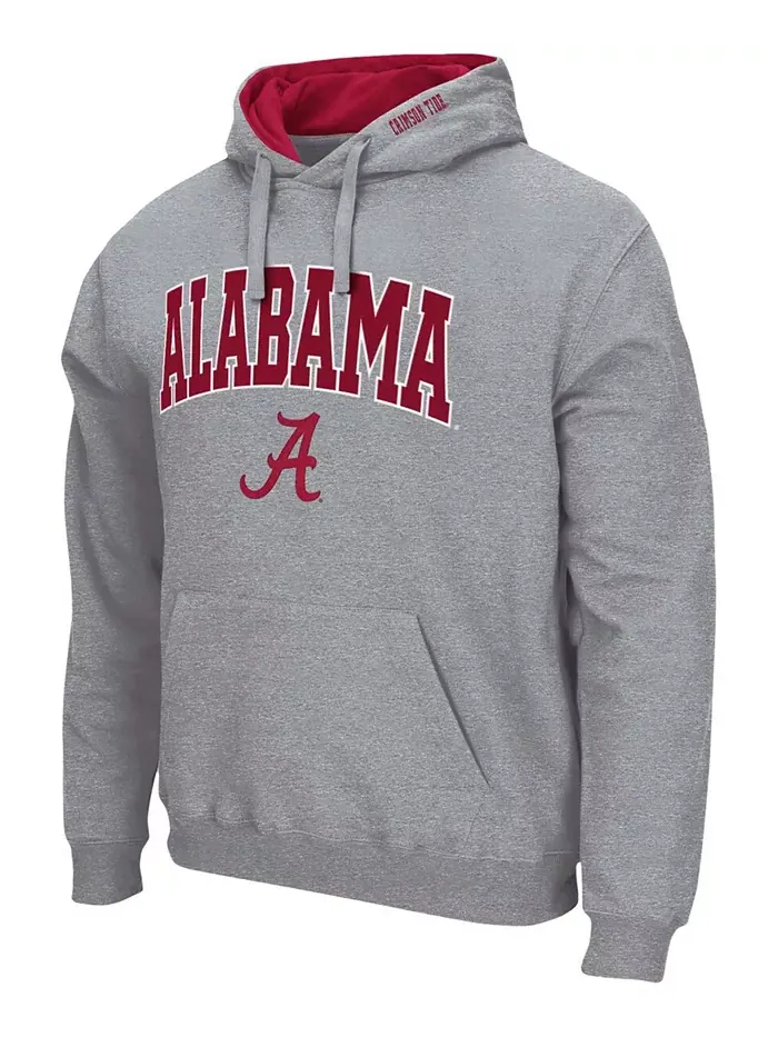 Мужская толстовка с капюшоном Alabama Crimson Tide Arch and Logo 3.0 Pullover Hoodie Colosseum — изображение 2 из 5, серый